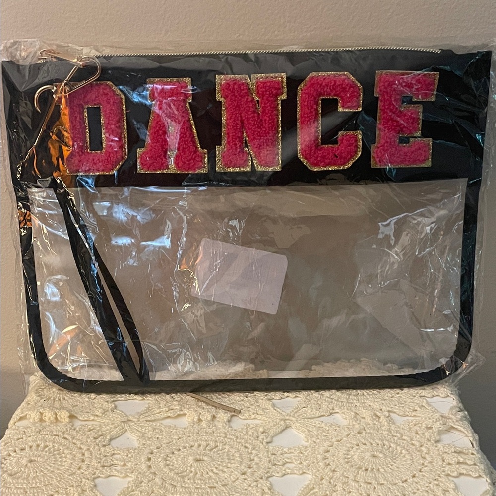Black and Pink Dance Clear Pouch